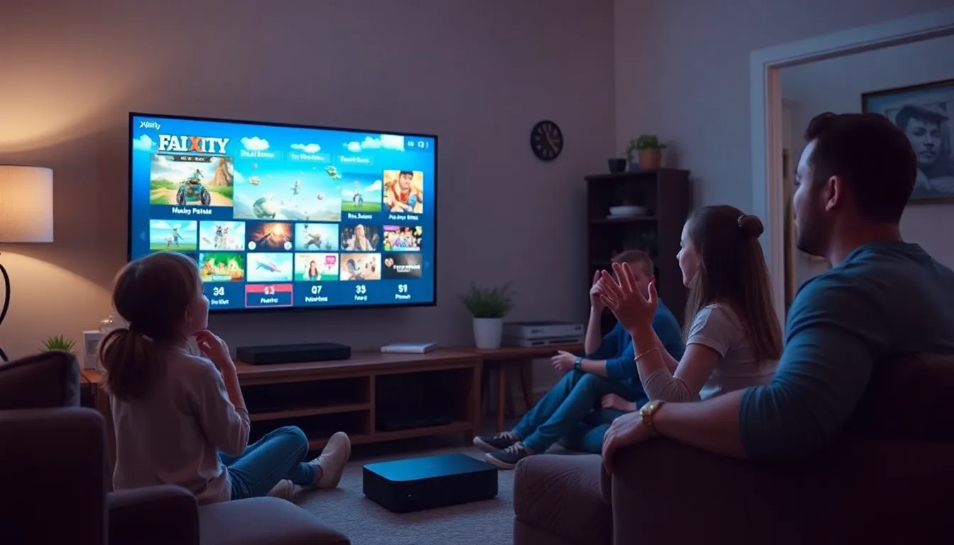 Xfinityデバイスを通じてAmazon Lunaのゲームを楽しむ家族の様子