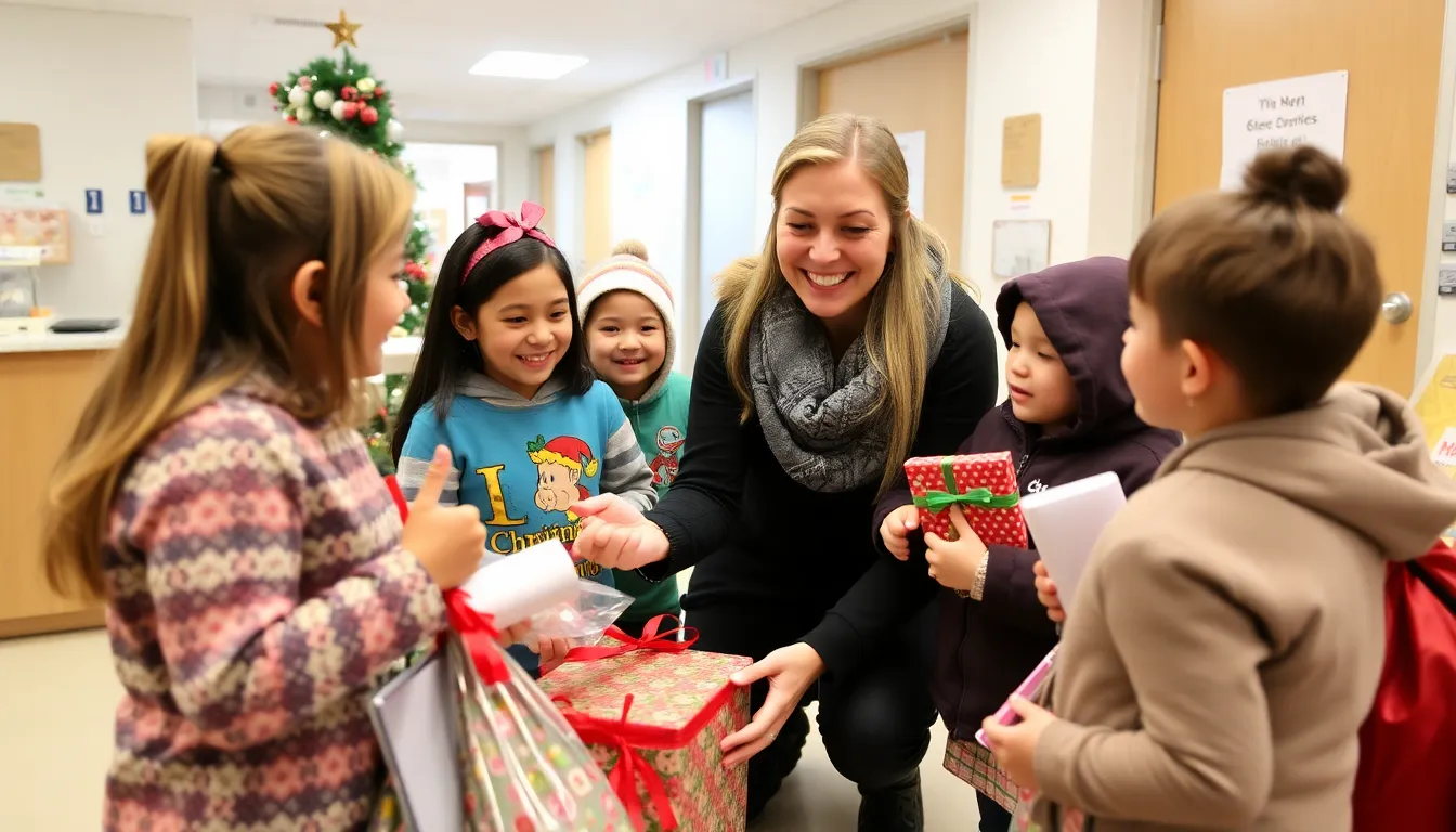 The hospital staff smiles as they witness the uplifting impact of Antonelli's charitable initiative on the young patients