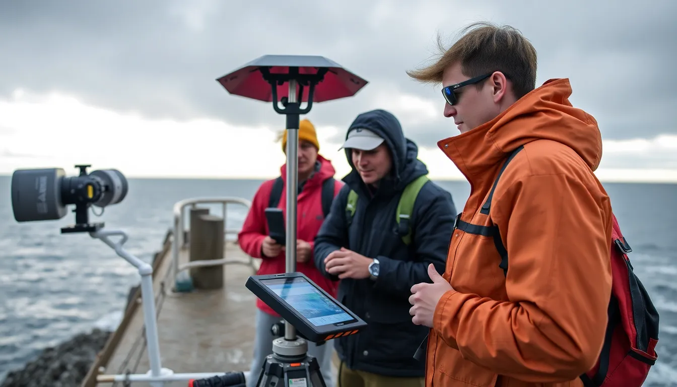 A research aircraft flies over the Atlantic Ocean, equipped with advanced instruments to collect data on moisture levels and wind patterns for improving atmospheric river forecasting.
