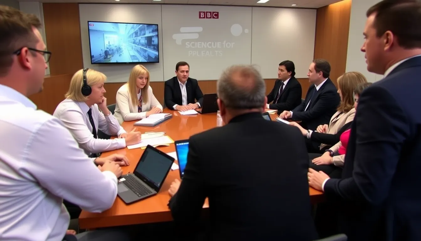 A group of scientists discusses the implications of artificial intelligence on healthcare during a live broadcast of BBC Inside Science.