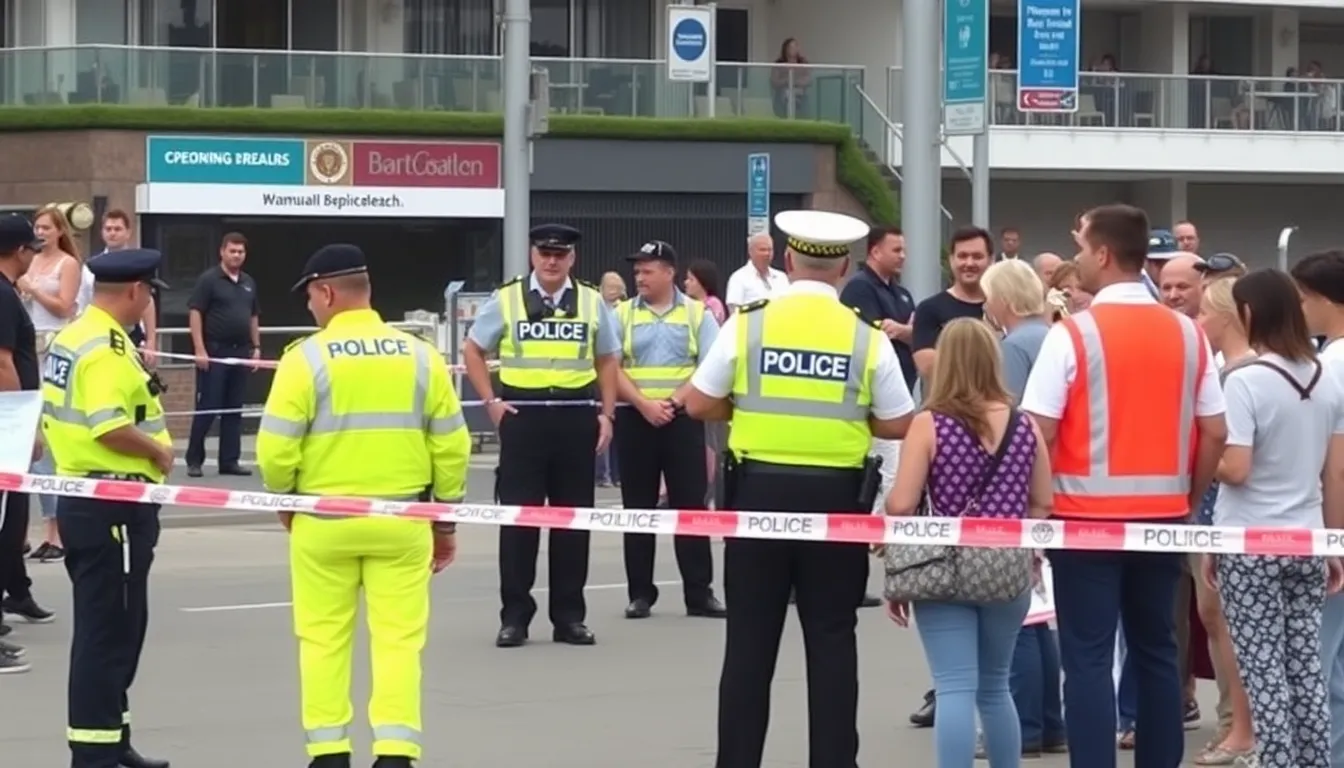 Witnesses actively call for emergency services, highlighting the immediate response efforts during the chaotic incident at Bondi Beach
