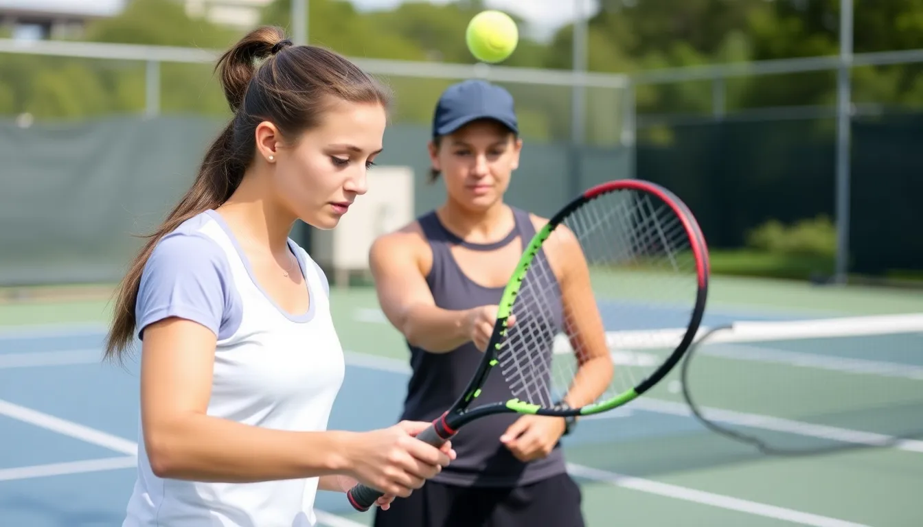 Emma Raducanu trains intensely on the tennis court, demonstrating her commitment to improving her skills and preparing for the upcoming season.