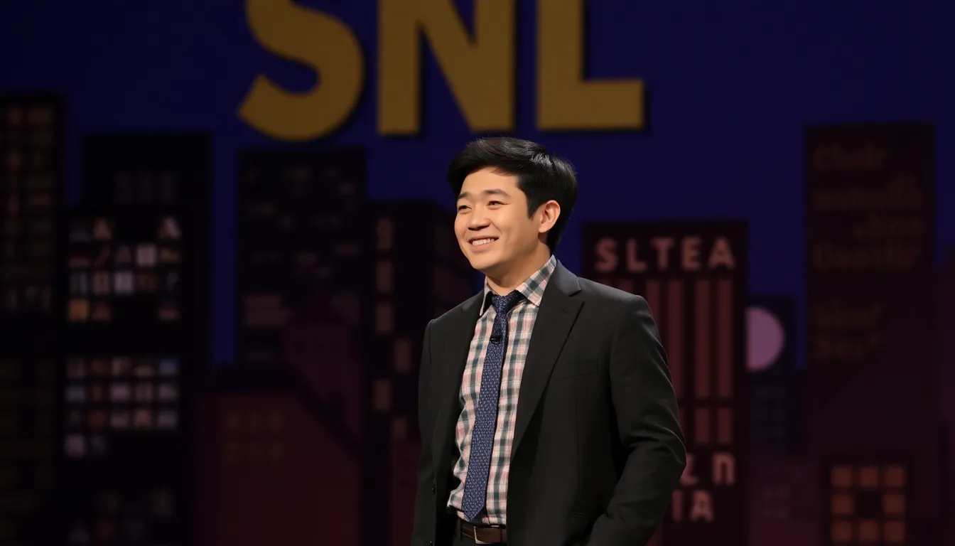 A group of SNL cast members celebrating together, reflecting the camaraderie and friendships formed during their time on the show, particularly with Bowen Yang