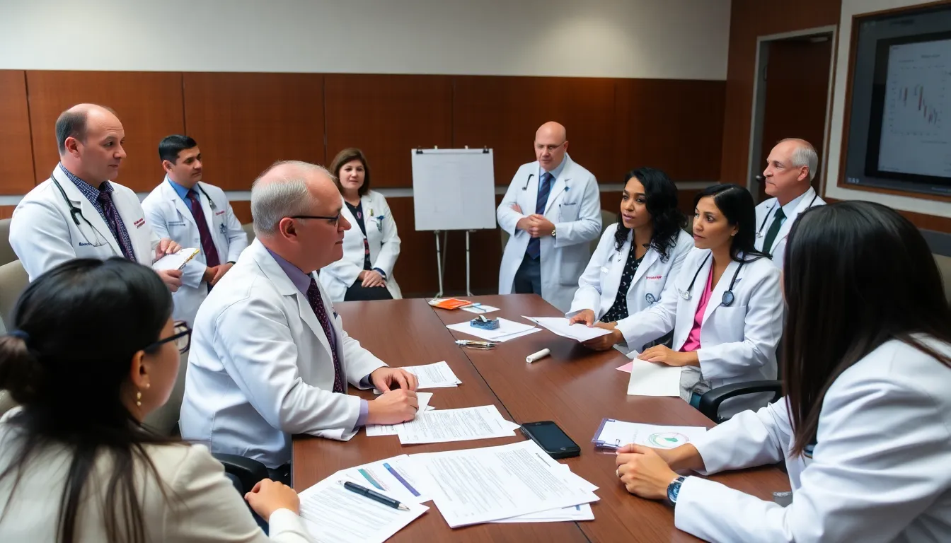 A group of healthcare professionals discussing the need for improved genetic screening protocols in fertility clinics in light of recent revelations