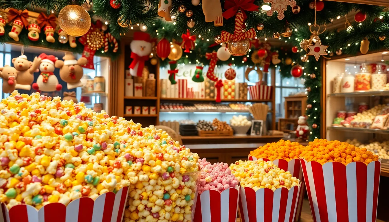 SNSでクリスマスポップコーンを使ったレシピを楽しむ若者たちの姿