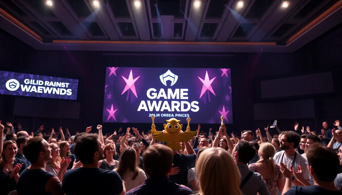 ゲーム業界の関係者が集まる会場の雰囲気を捉えたシーン