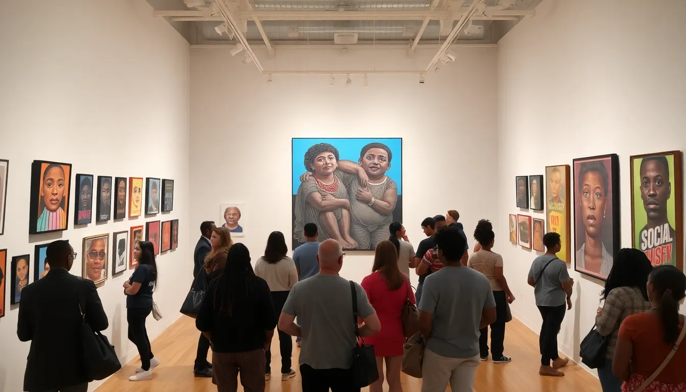 公民権運動の歴史を振り返る展示で、マーチン・ルーサー・キング・ジュニアの写真や資料が展示されている様子