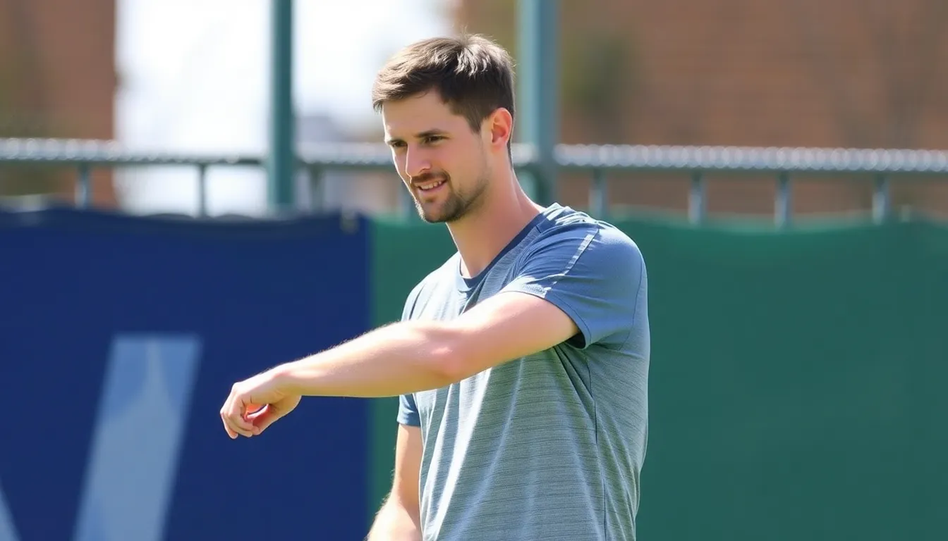 Jack Draper sits on a bench with a pained expression, holding his arm in a sling as he discusses his withdrawal from the Australian Open due to injury.