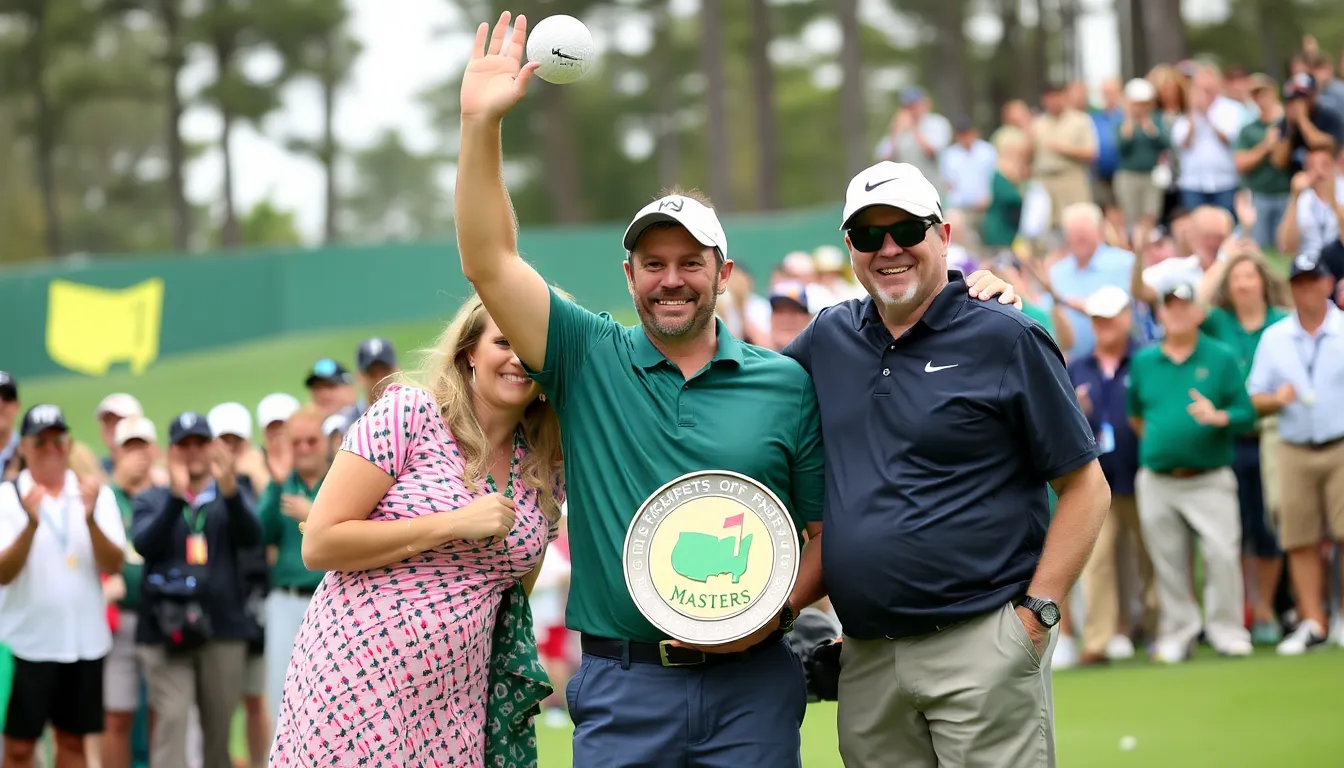 Jack Draper celebrates his victory at the Masters tournament, raising his trophy high as fans cheer in the background.