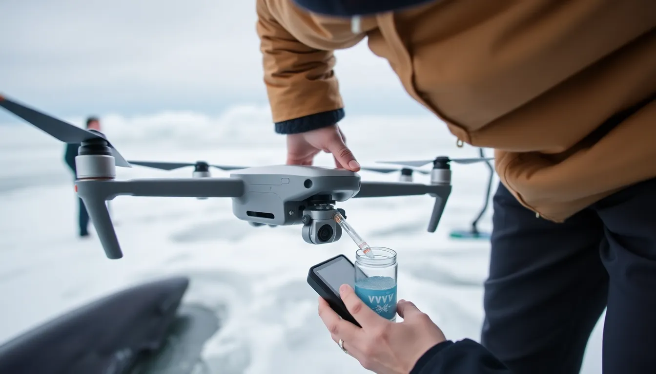 The Arctic landscape serves as a backdrop for ongoing research, highlighting the urgent need for conservation efforts to protect vulnerable marine ecosystems impacted by climate change