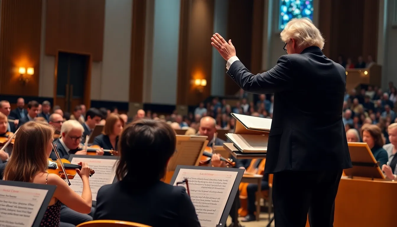 A conductor preparing to integrate newly attributed Bach works into a contemporary performance