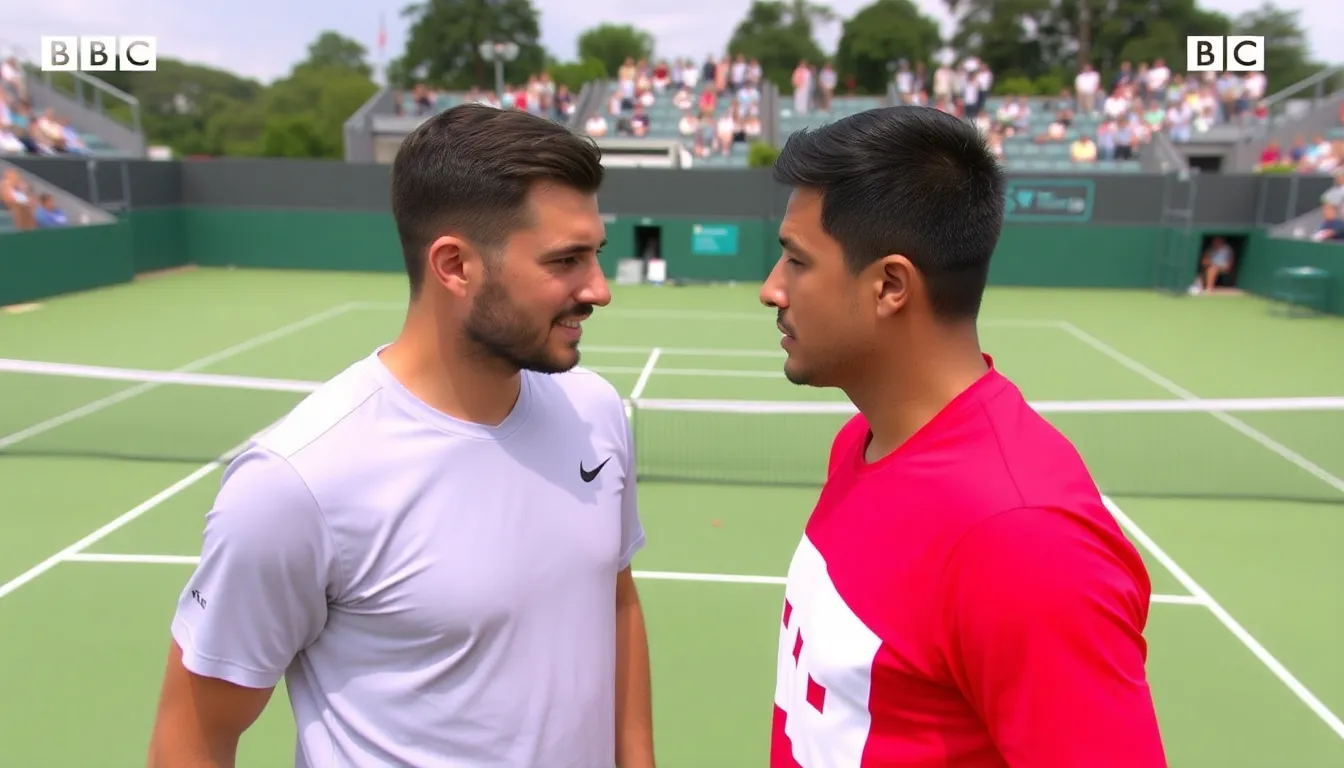 Sabalenka and Kyrgios exchange friendly banter at the net, emphasizing the spirit of inclusivity and competition in this iconic 'Battle of the Sexes' event