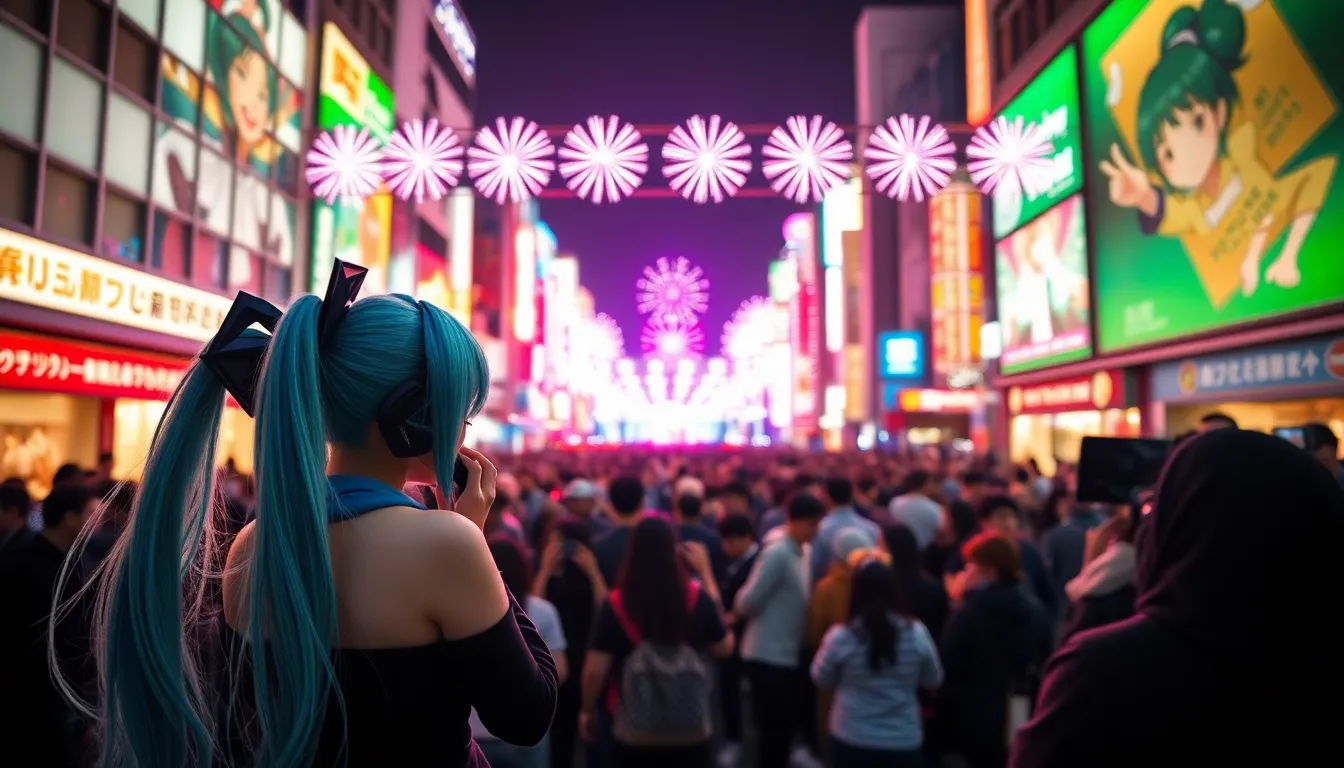 特別ゲストアーティストと共にパフォーマンスを披露する初音ミクの華やかな姿