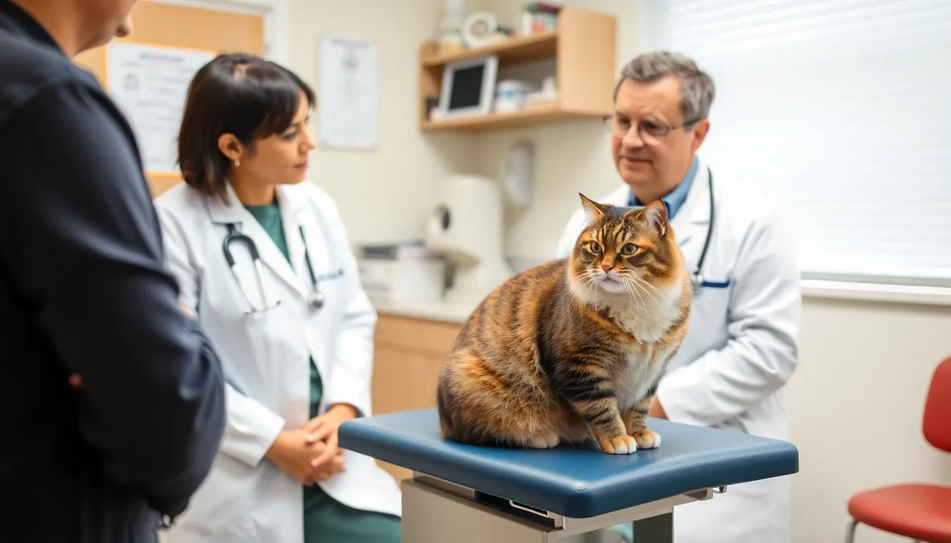 肥満猫が健康的な体型に変身する様子を見守る飼い主が、猫の減量に向けた新しい治療法について考えている。