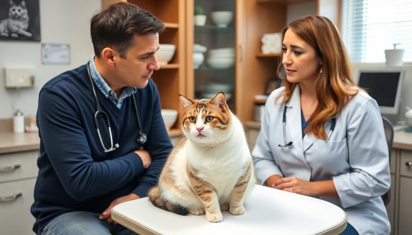 飼い主が猫の食事管理に取り組んでいる様子