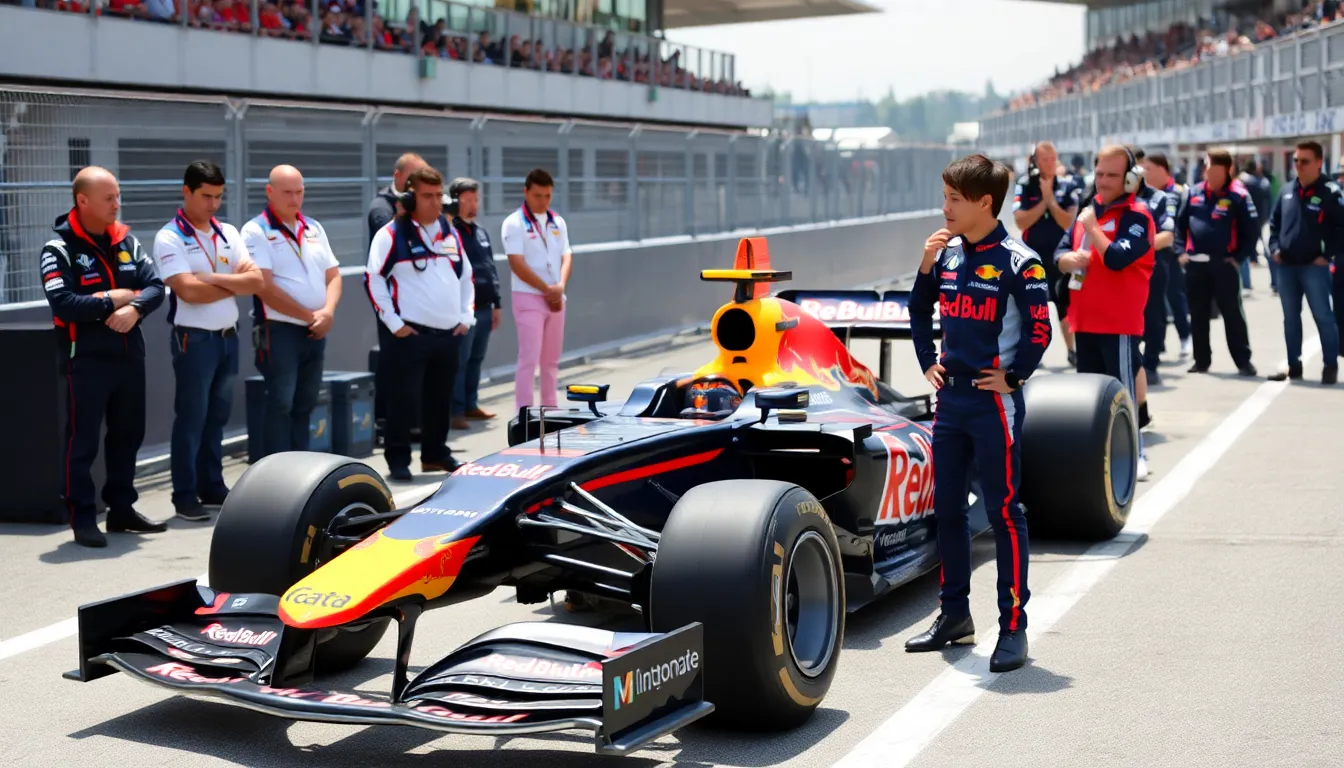 Yuki Tsunoda looks dejected in the Red Bull Racing garage as he reflects on his recent performance struggles during the 2025 Formula 1 season.