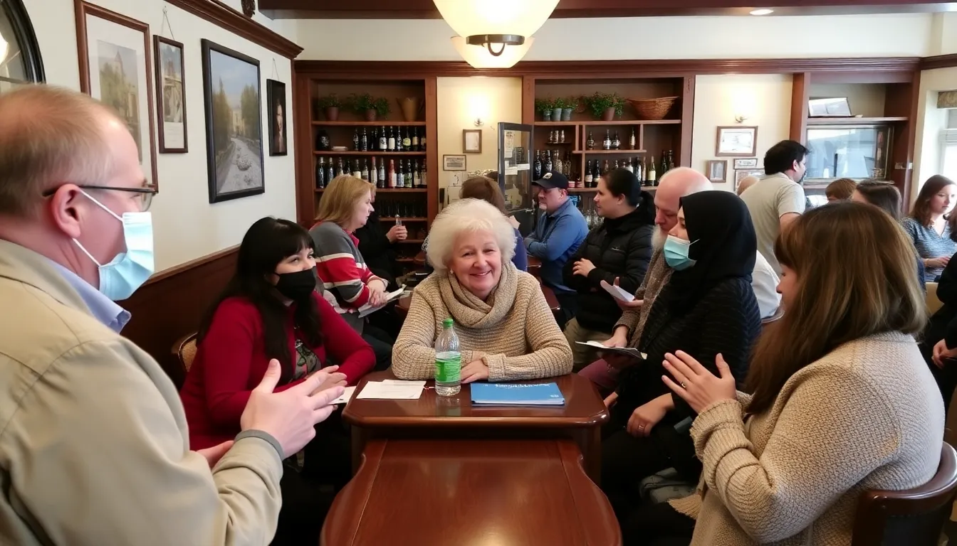 A health professional administers a flu vaccination to a patron at a local pub during a community health initiative aimed at increasing vaccination rates.