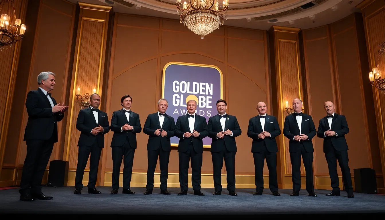 A group of filmmakers celebrates their nominations at a glamorous awards ceremony, emphasizing the significance of representation in the industry