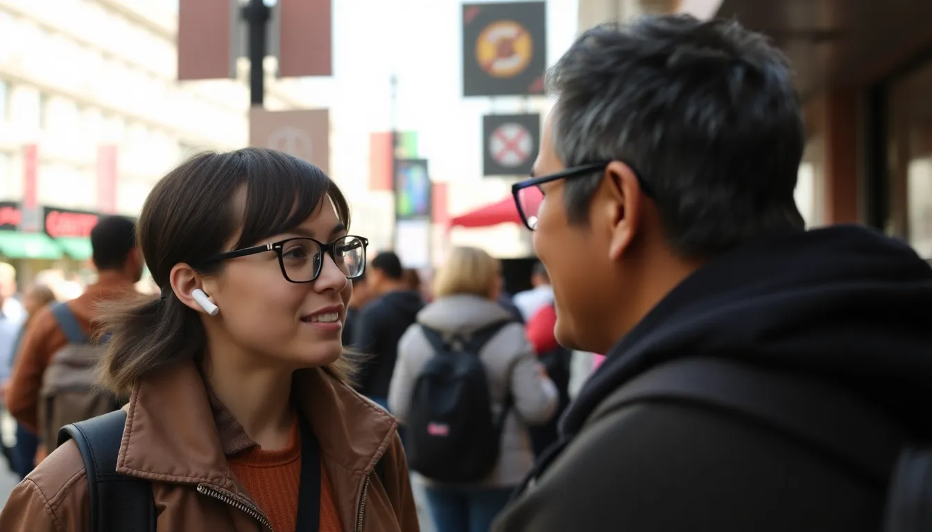 A diverse group of travelers engaging in conversation, showcasing the potential of realtime translation to facilitate crosscultural interactions