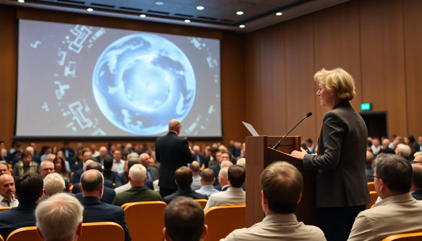 A group of young scientists engaged in a workshop, inspired by Lehmann's legacy and discussing the importance of diversity in scientific fields