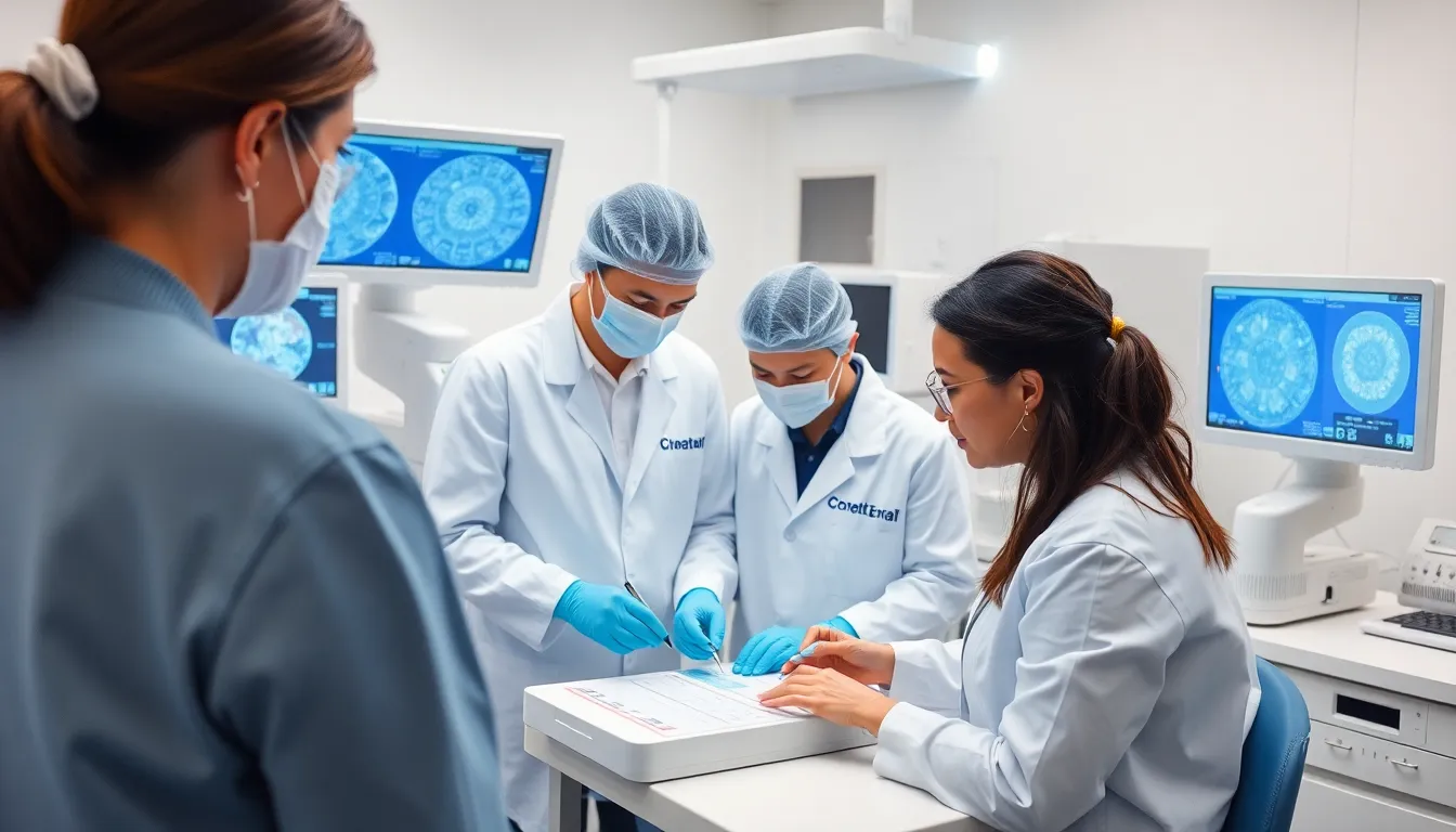 A group of medical professionals discusses the ethical implications of polygenic embryo screening during a conference on reproductive medicine.