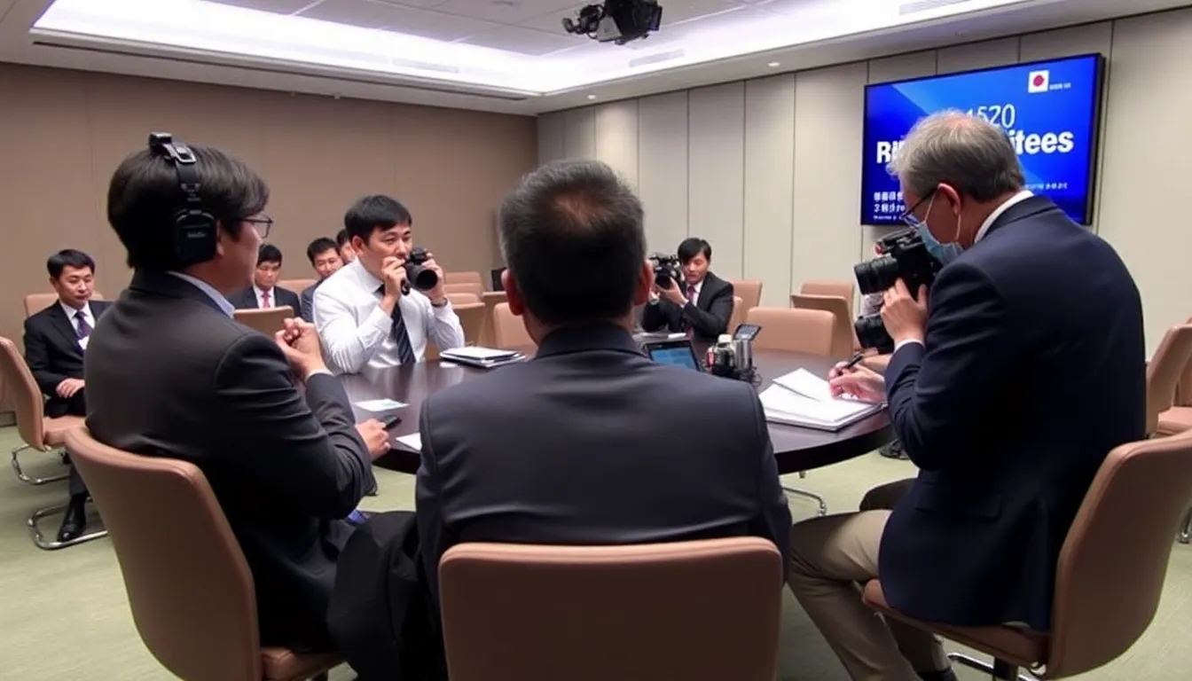 Financial analysts reviewing charts and data to assess the implications of the BoJ's interest rate hike on global markets