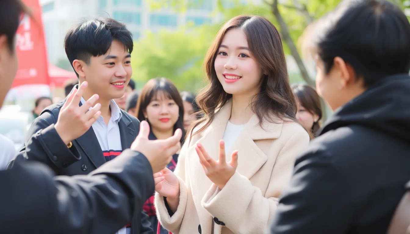 Fans eagerly awaiting Kim Sejeong's appearance at a promotional event, holding banners and merchandise in support of her new release
