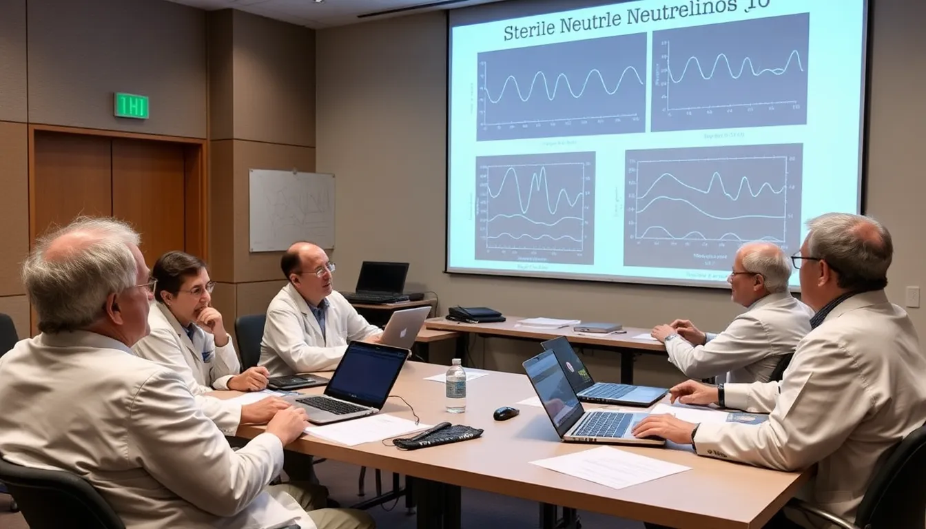 Researchers at Fermilab discuss recent findings that challenge the existence of sterile neutrinos during a conference presentation.