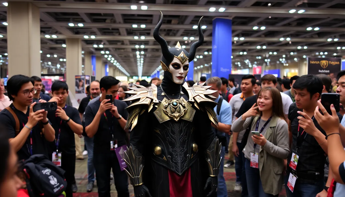 LeanBeefPatty showcases her detailed Malevola cosplay during a live stream, expressing gratitude to the game developers of Dispatch for their inspiration.