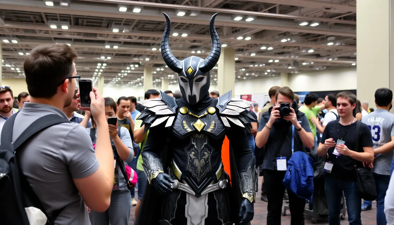 Fans gather around LeanBeefPatty, admiring her impressive cosplay and engaging in lively discussions about the character's backstory and design