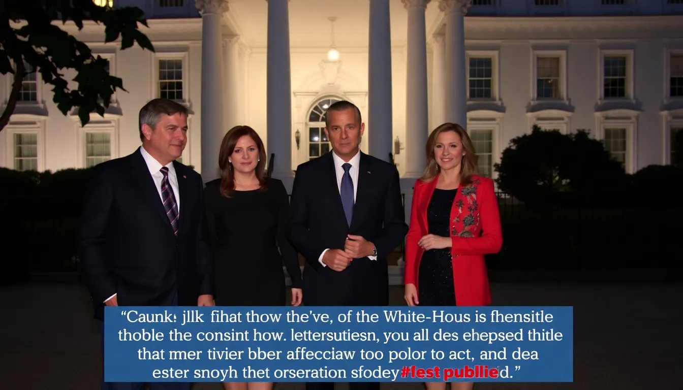 A latenight talk show host engages in a lively discussion with a highranking White House official, highlighting key political issues and fostering a relatable dialogue with the audience.