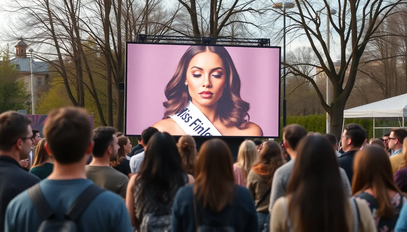 Miss Finland stands with her eyes partially closed, sparking a backlash over perceived racial insensitivity and cultural appropriation.
