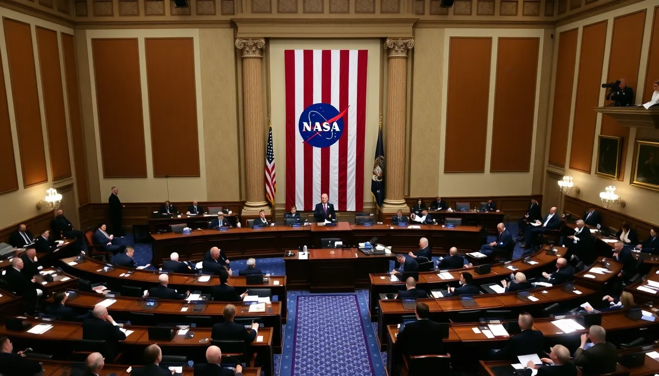 자레드 아이작먼이 NASA 수장으로 임명된 후 언론 앞에서 포즈를 취하는 장면
