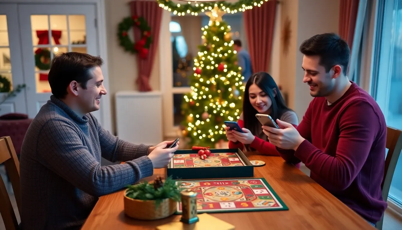 A family engaging in a board game together, highlighting the importance of facetoface interactions during the holiday season