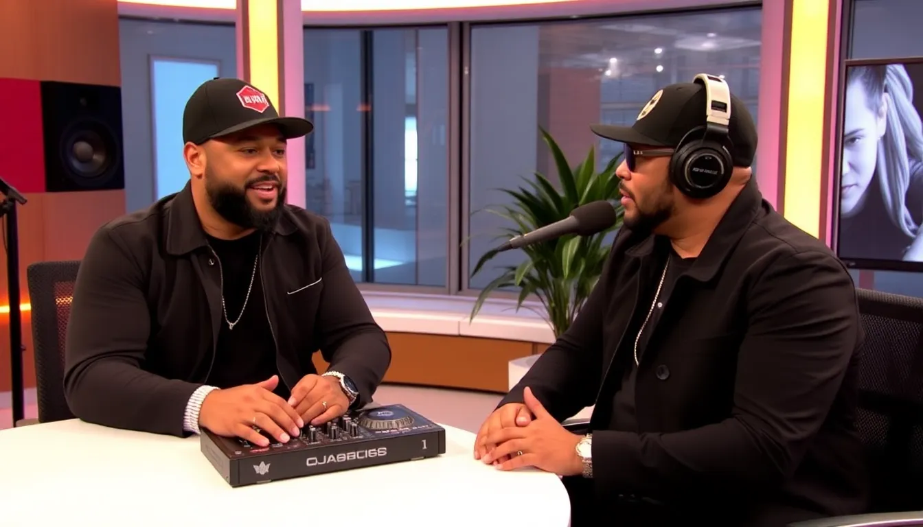 DJ Roger Sanchez speaks during an interview, sharing his mixed feelings about Pharrell Williams' song Happy while sitting in a stylish studio setting.