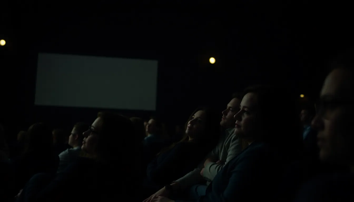 A group of moviegoers eagerly lines up outside a theater, excited to see the reboot of a classic slasher film during its opening weekend.