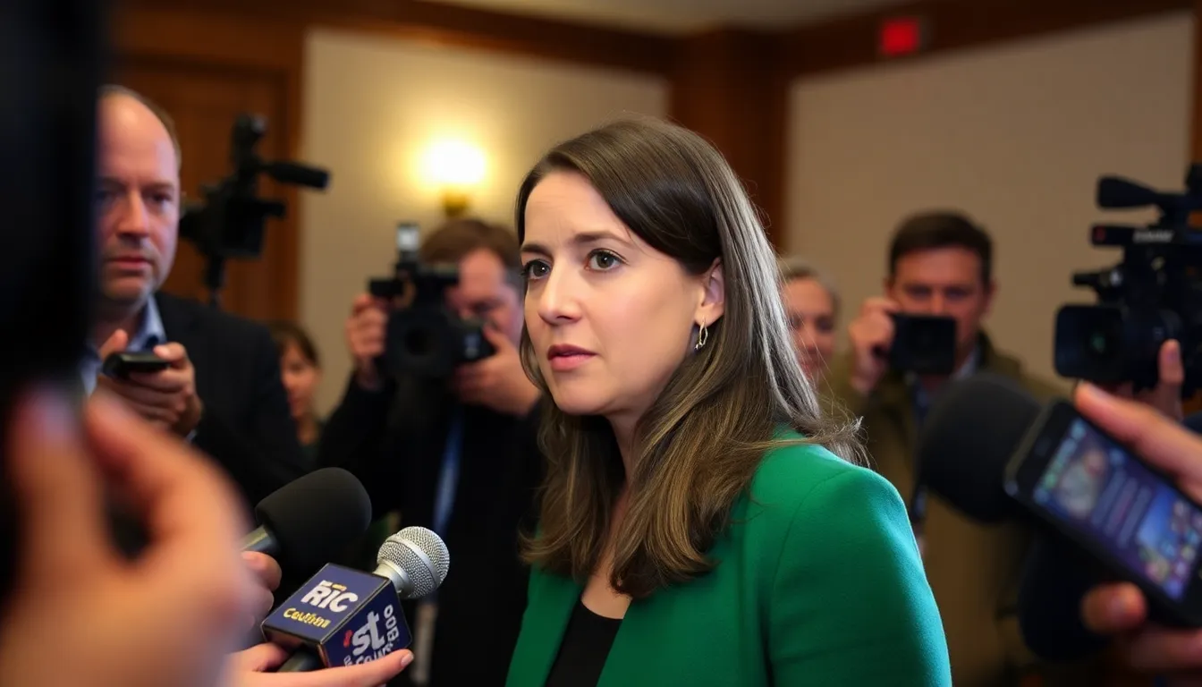 Emma Raducanu speaks at a press conference, sharing her experiences with stalking and advocating for safety measures for athletes.