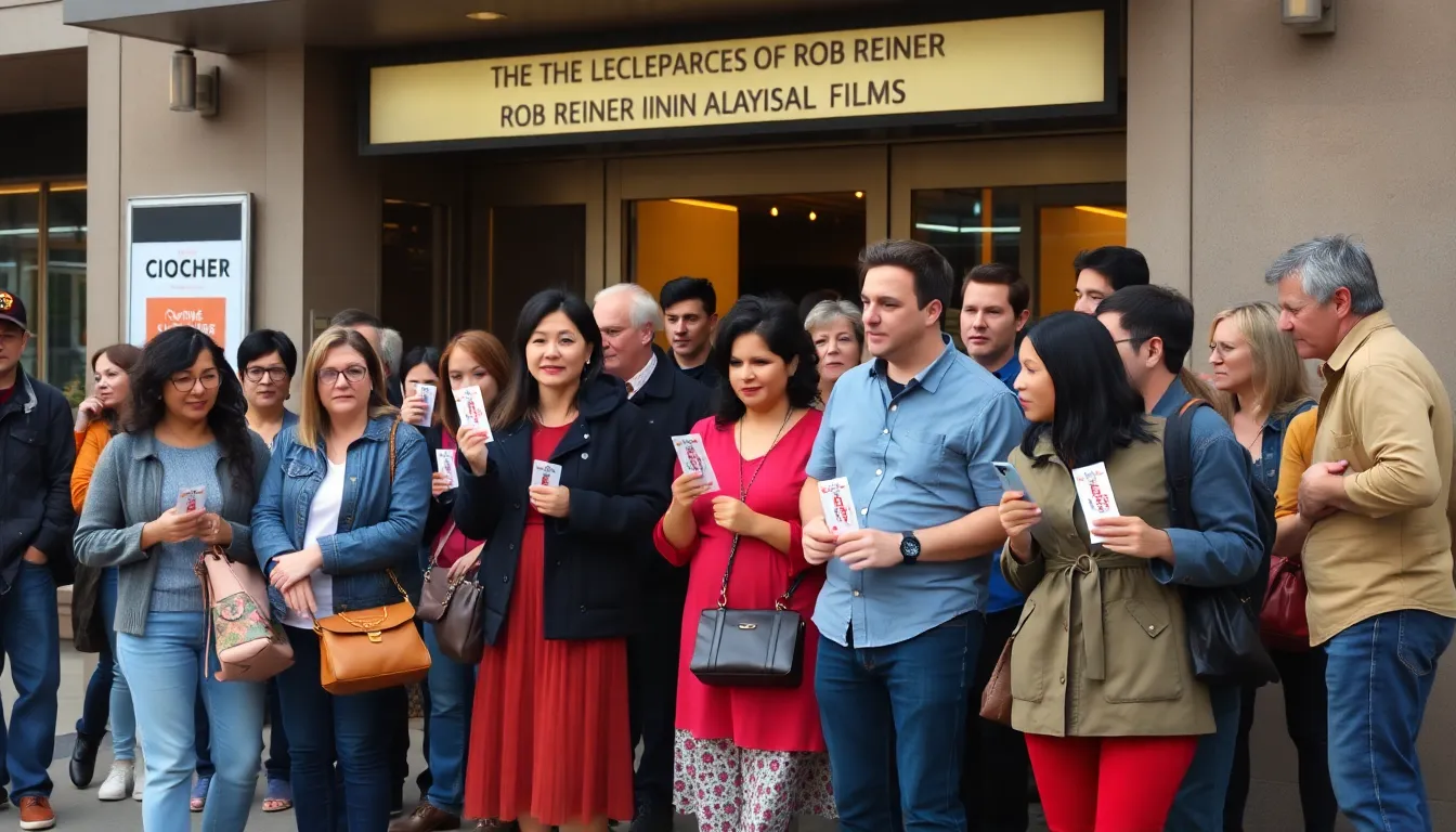 A nostalgic gathering at a film festival, featuring actors reminiscing about their experiences working with Rob Reiner, highlighting the lasting impact of his directorial vision on contemporary cinema