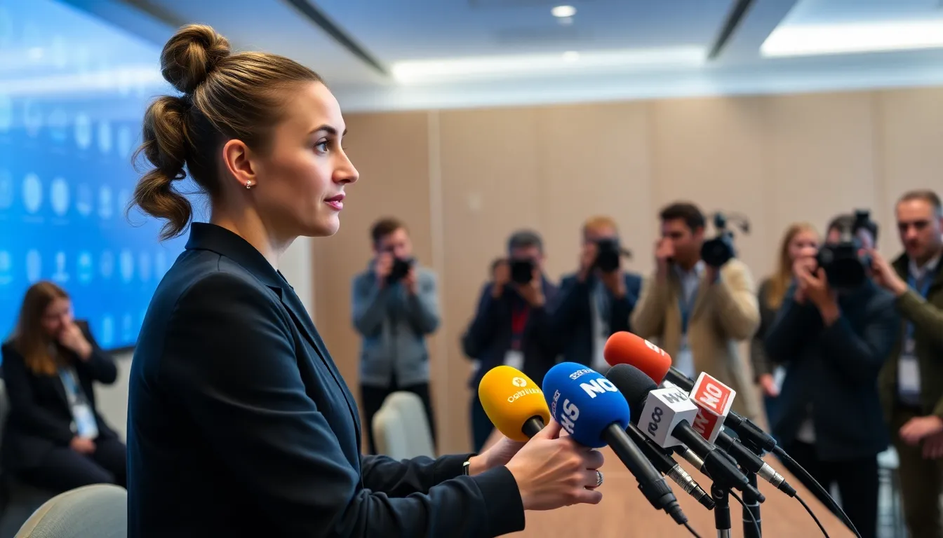 Aryna Sabalenka speaks at a press conference, addressing concerns about the upcoming 'Battle of the Sexes' event and its potential impact on women's sports.