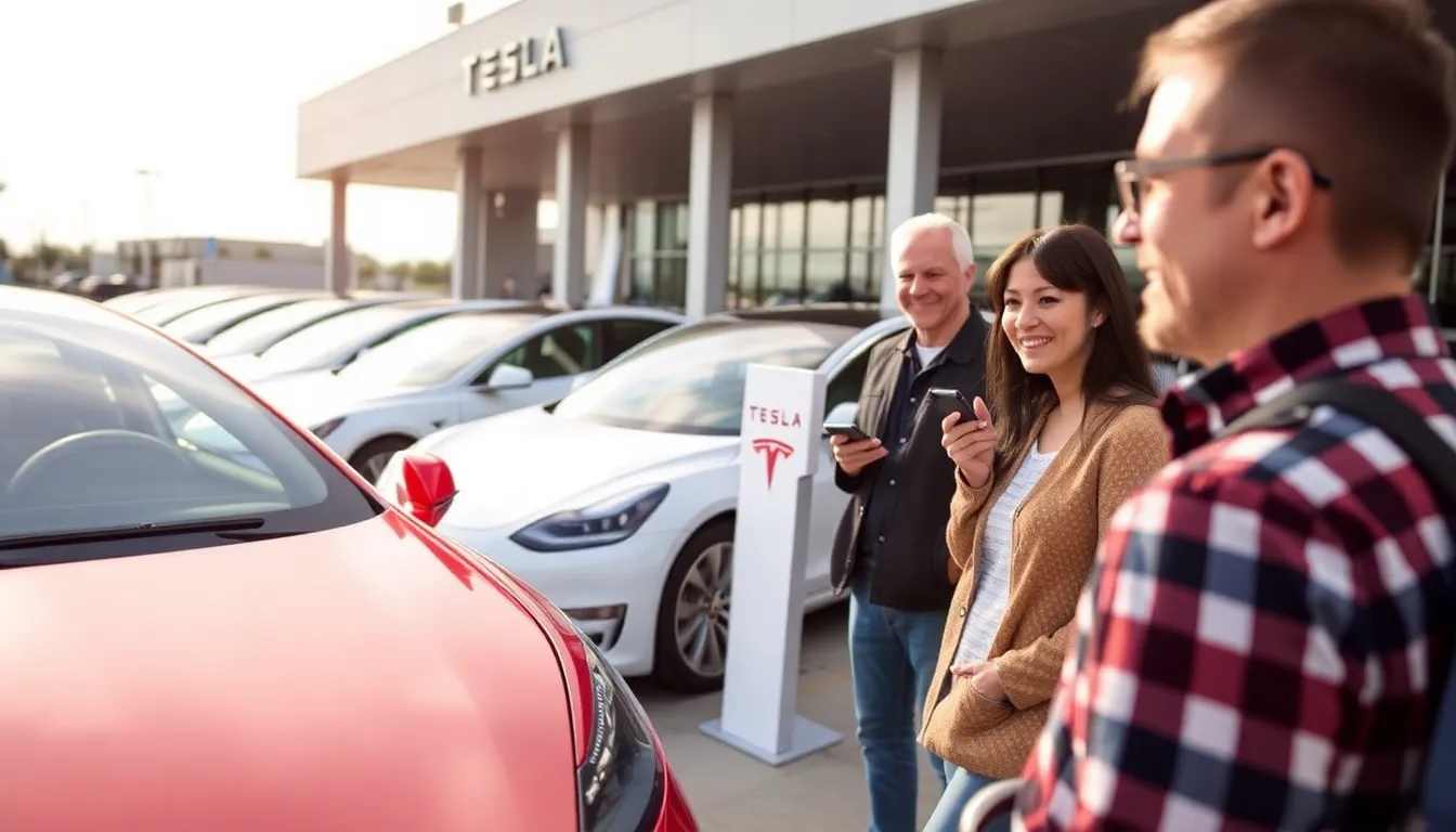 Tesla executives unveil the new affordable electric car models at a press event, showcasing the sleek designs and highlighting their competitive pricing aimed at attracting a wider audience.