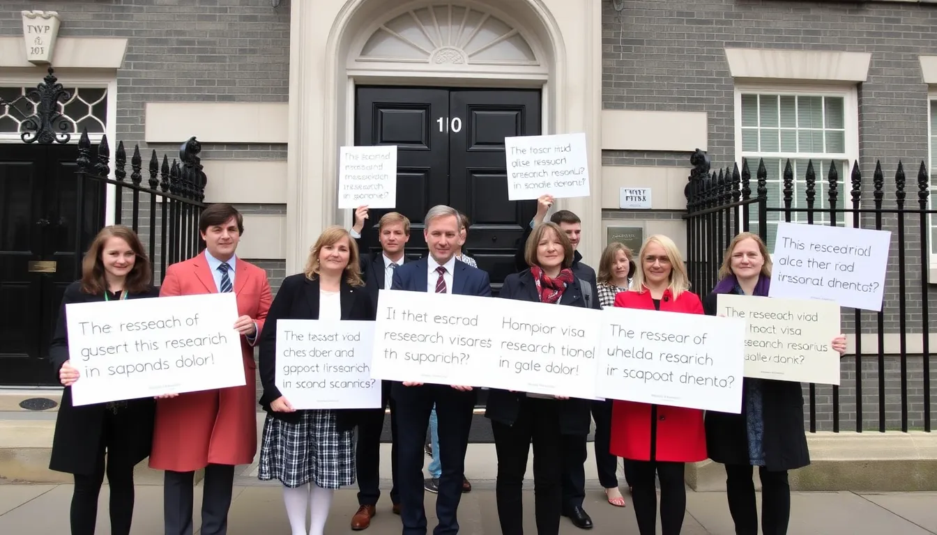 A leading UK scientist speaks at a press conference, expressing concerns about visa restrictions that hinder the recruitment of international researchers essential for economic growth and innovation.