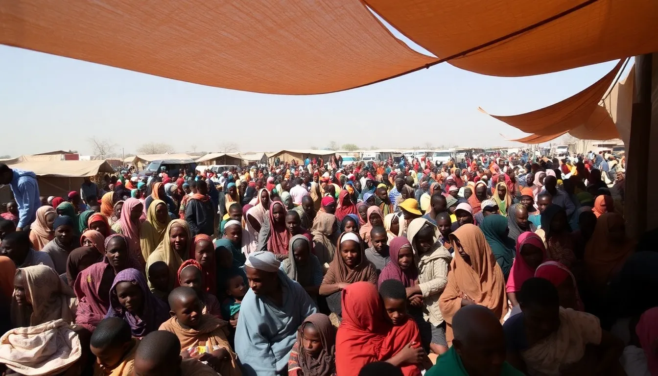 Humanitarian workers assessing the critical needs of the affected population following the tragic incident in Darfur