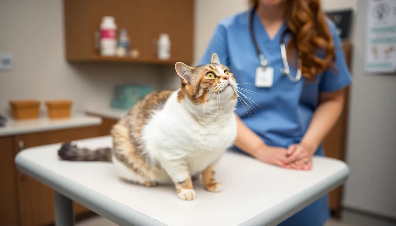 飼い主が猫の食事管理に気を配り、バランスの取れた食事を与えている場面です
