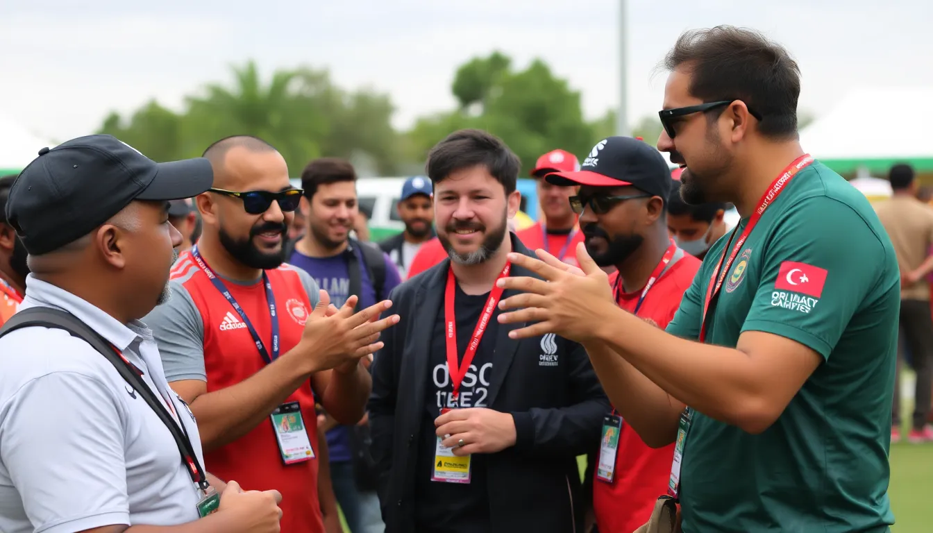 A diverse group of football fans passionately debating the inclusion of overlooked players in alternative World XI selections, reflecting the evolving landscape of the sport