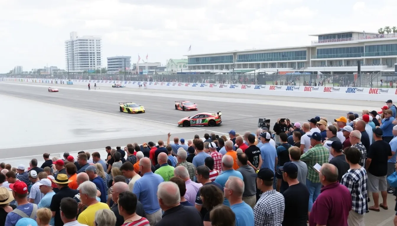 A highdefinition broadcast showcasing the intensity of the race, with cars speeding around the Daytona International Speedway under bright lights