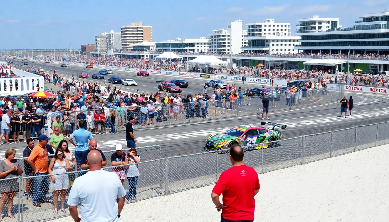 A diverse group of viewers engaging with the Rolex 24 on various streaming platforms, highlighting the modern shift in how audiences consume sports content