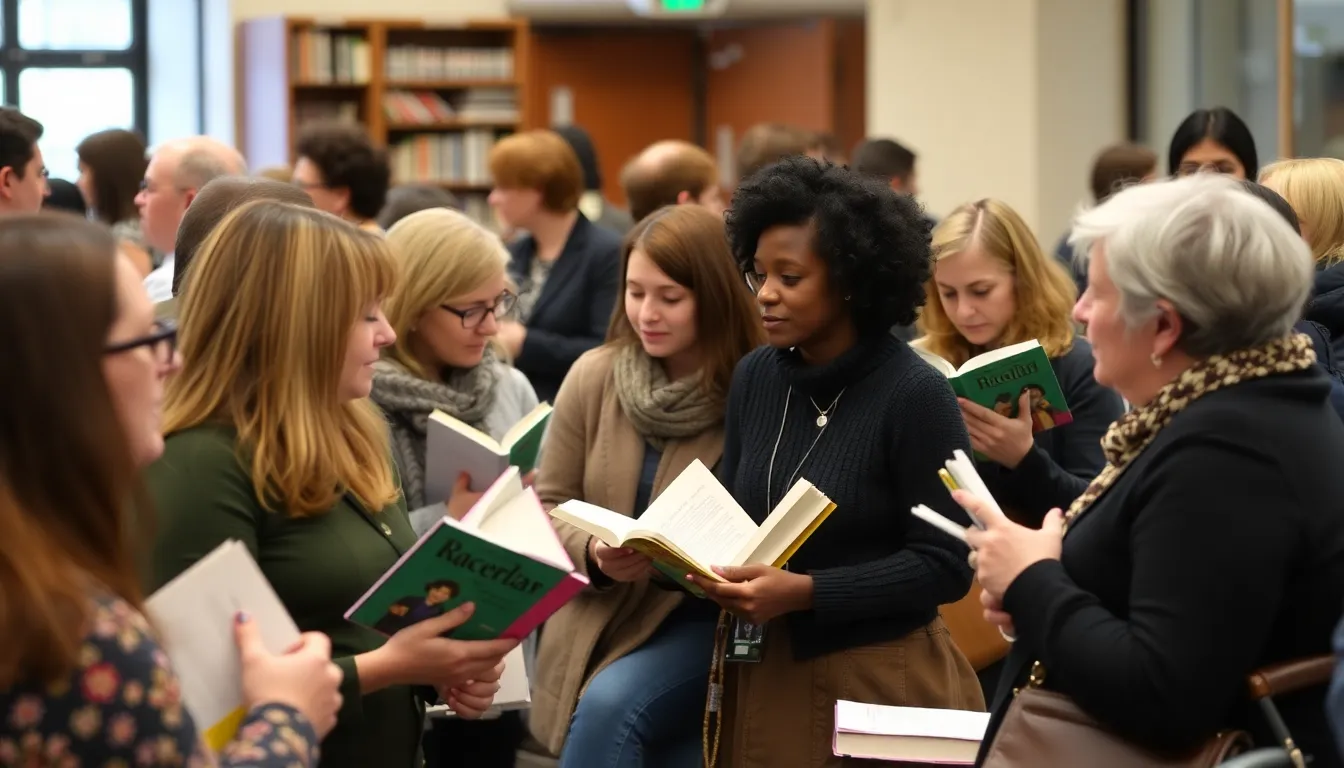 An author passionately engaging with fans during a book signing event, showcasing the strong connection between writers and their audience