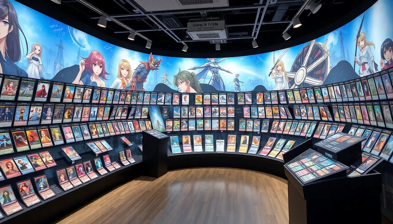 A group of enthusiastic fans gathers at a gaming convention, eagerly discussing the latest Anime Card Collection codes while showcasing their prized card collections.