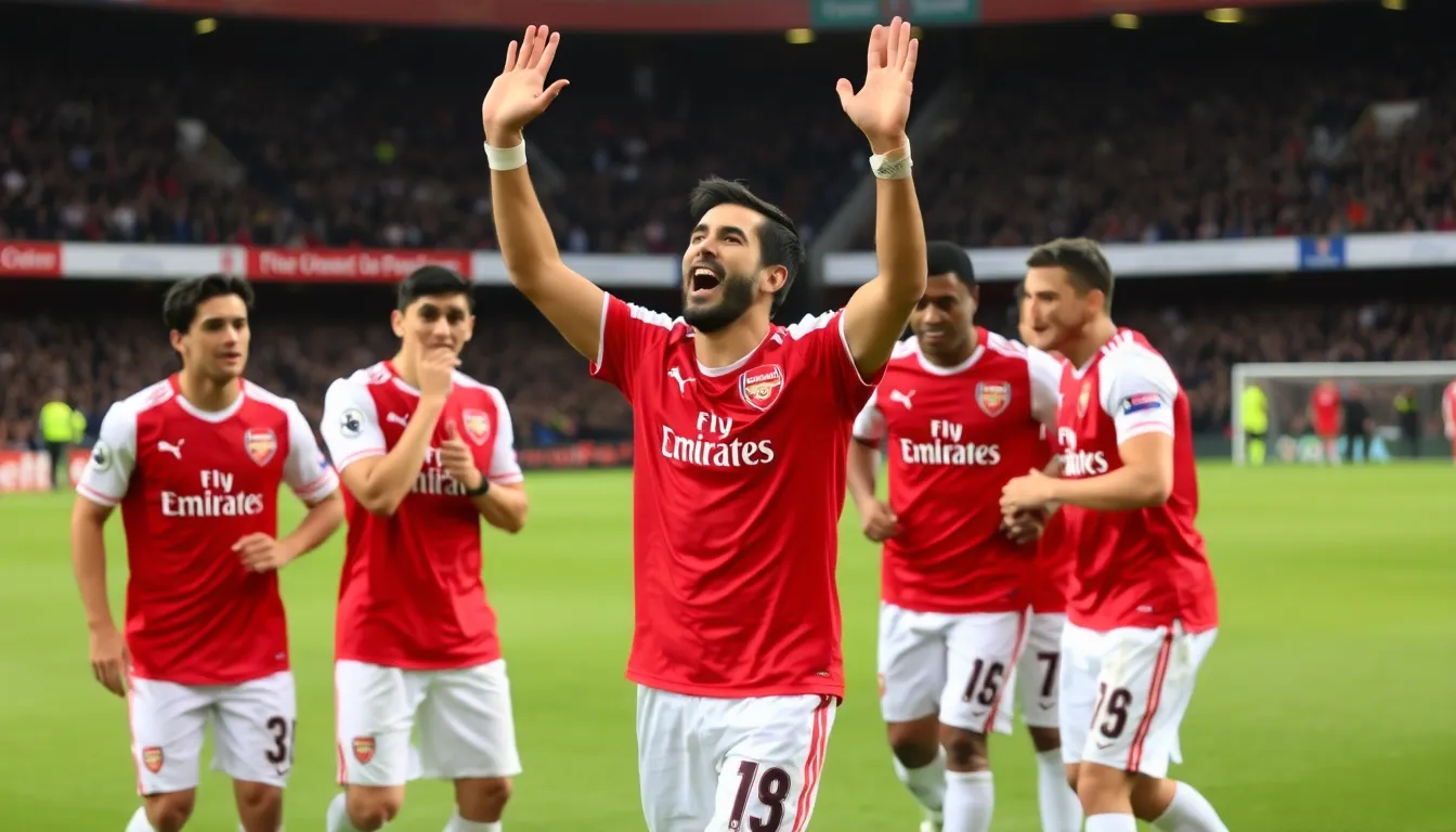Fans cheer passionately from the stands, supporting their team as Arsenal competes for silverware in both domestic leagues and European tournaments