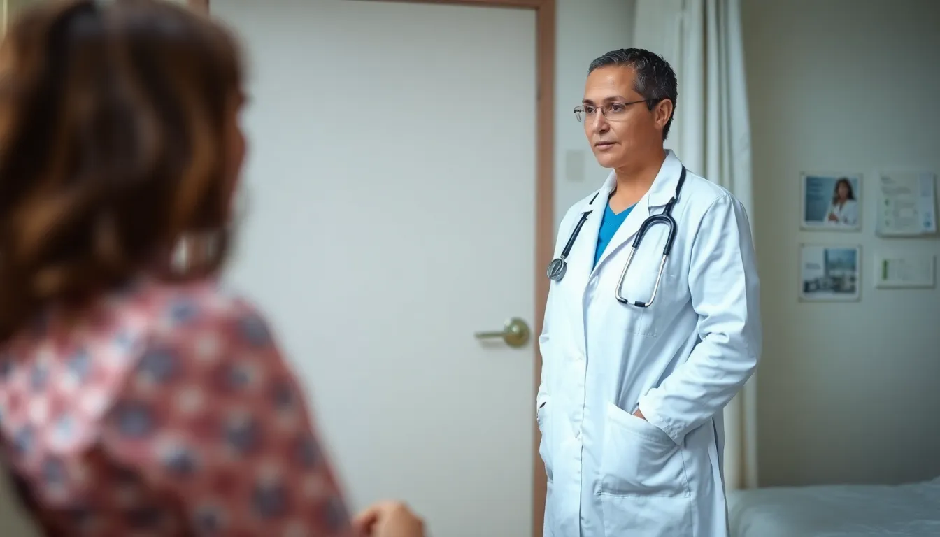 A healthcare professional discusses bacterial vaginosis with a group of women during a community health workshop, emphasizing the importance of awareness and treatment options.